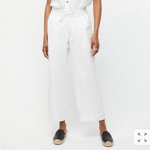 J.Crew - White Linen Wide-Leg Seaside Pant in Linen